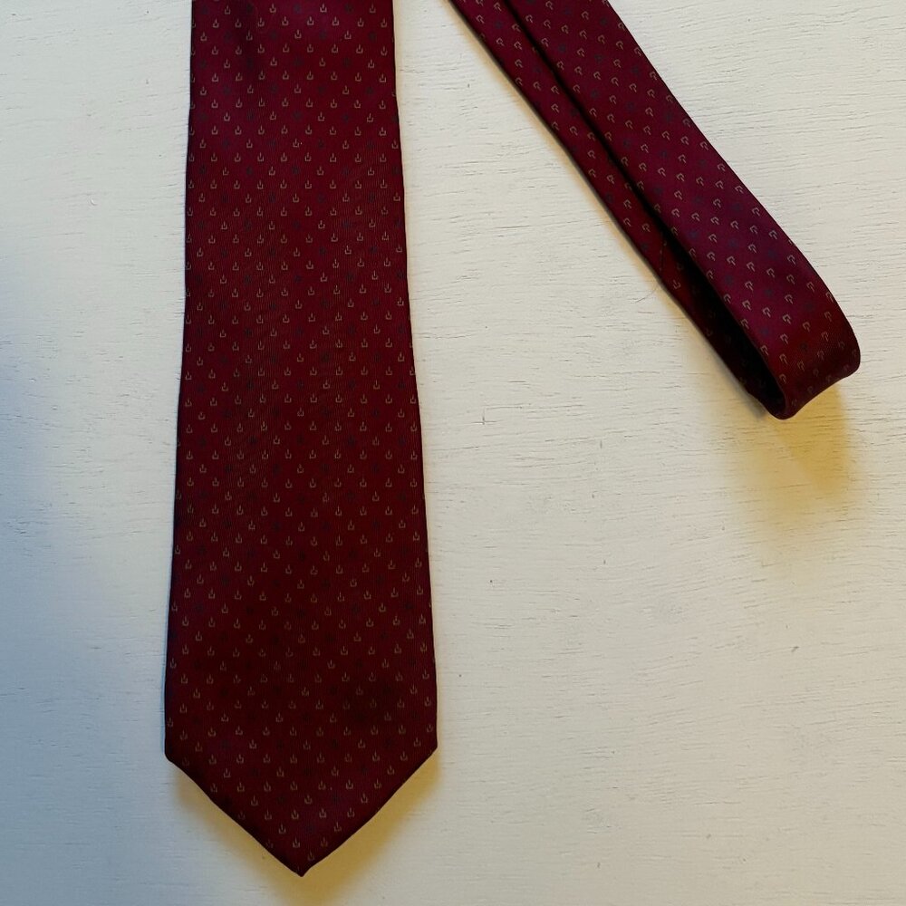 YSL Maroon Silk Tie